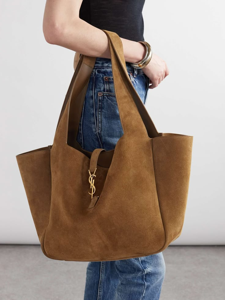 Saint Laurent Women's Brown Suede Bea Tote Bag