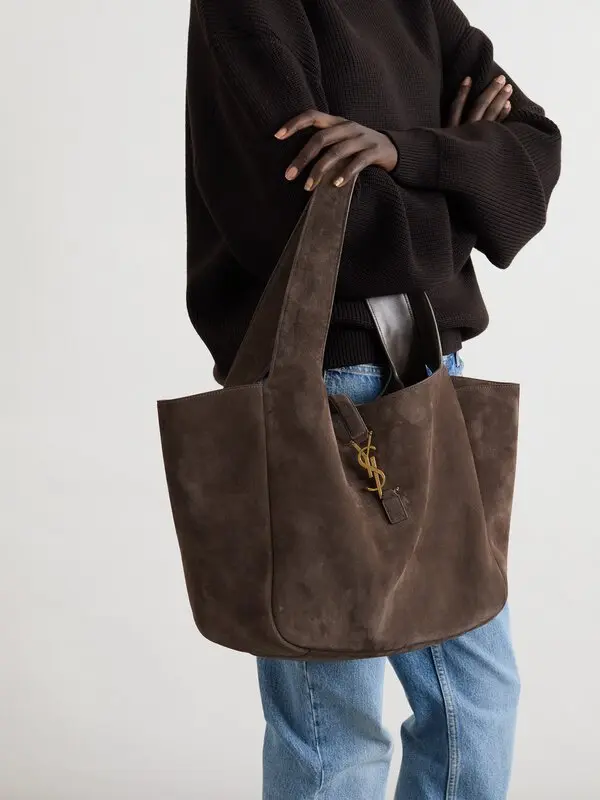 Saint Laurent Women's Brown Suede Bea Tote Bag